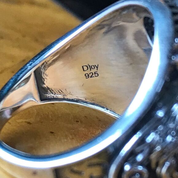 Genuine Turquoise Sterling Silver Eagle Ring Size 8 - Picture 6 of 10